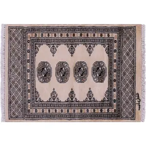 Ivory Signed Silky Bokhara Handmade Wool Rug 2' 0" X 2' 9" - Q23868