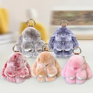 Cute Bunny Rabbit Keychain, Gifts for Her, Soft Fluffy Car Keychain, Pom Pom Keyrings Charm Keychain for Bags, Phones,Fashion Accessories for Women & Girls & Kids- 7 in Without Box