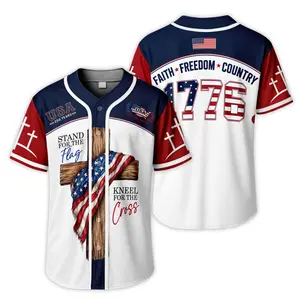 USA 250th Anniversary Baseball Jersey, Stand For The Flag Kneel For The Cross Jersey, Christian Patriotic Shirt, Unisex 4th Of July Outfit, 1776-2026 Semiquincentennial Jersey