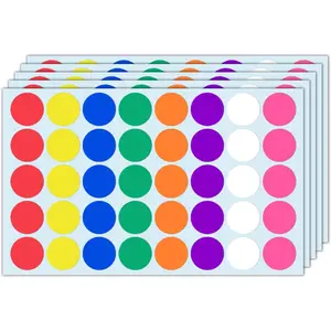 1000 Pack 1 inch 8 Colors Colored Round Circle Dot Price Stickers for Garage Yard Sale