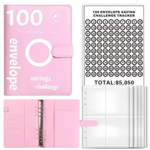 100 Envelope Challenge Binder Save Savings Challenges Loose-Leaf Binder Budget Binder With Cash Envelopes Money Organizer System