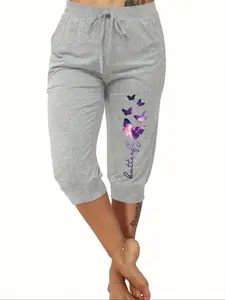 Lightweight Breathable Fabric Women's Harem Pants, Loose Casual Elastic Waist Mid-Thigh, Suitable for Yoga & Exercise, Perfect for Any Occasion