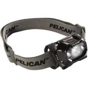 Pelican White LED Hands-Free Flashlight with Black Plastic Body, 105 Lumens, 3 AAA Alkaline Batteries Included (027650-0103-110)