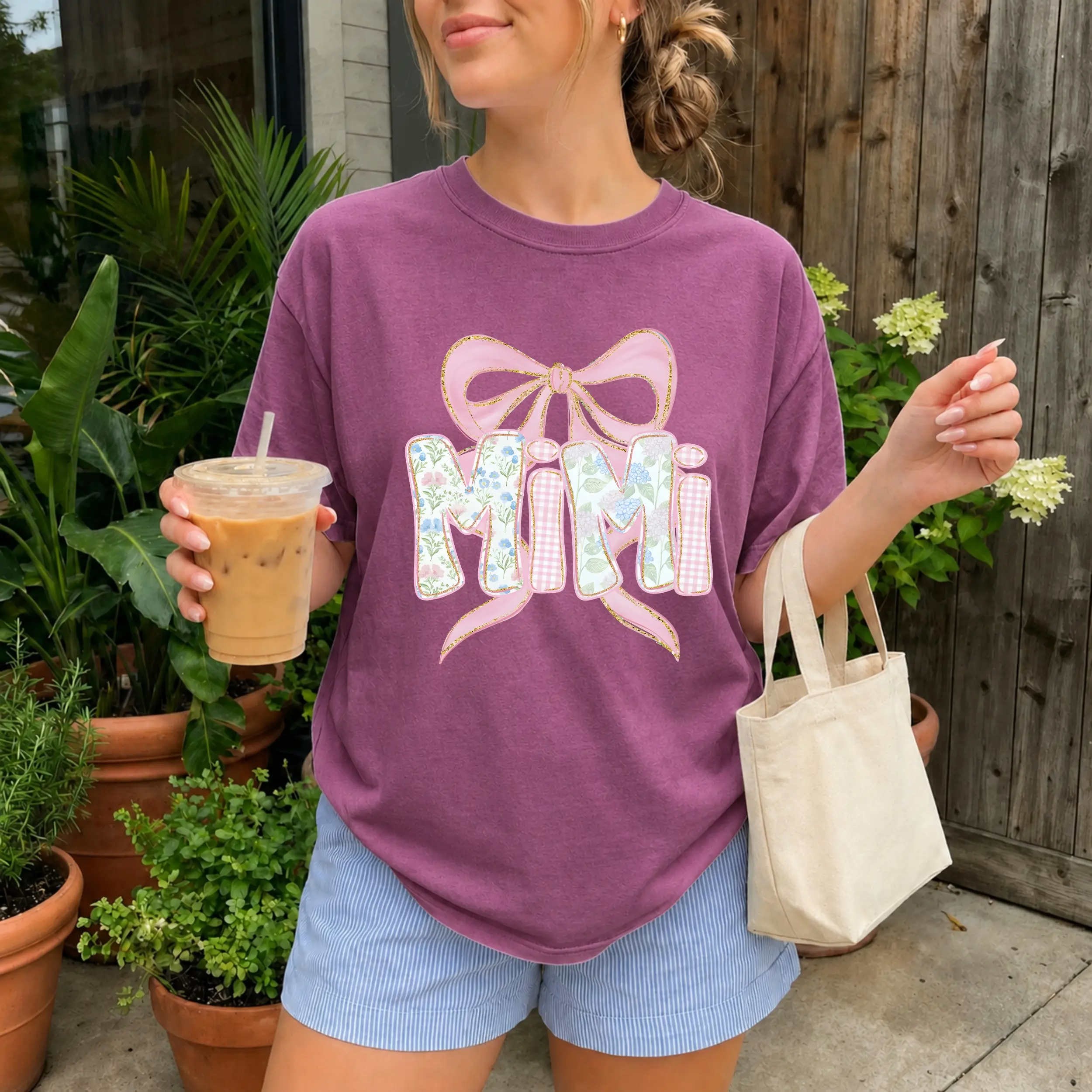 Comfort Colors Mimi Shirt, Gift for Mimi T-Shirt, Mother's Day Gift for Grandma, Coquette Bow Mimi Tee, Baby Announcement Shirt, Grandmother Gift Idea
