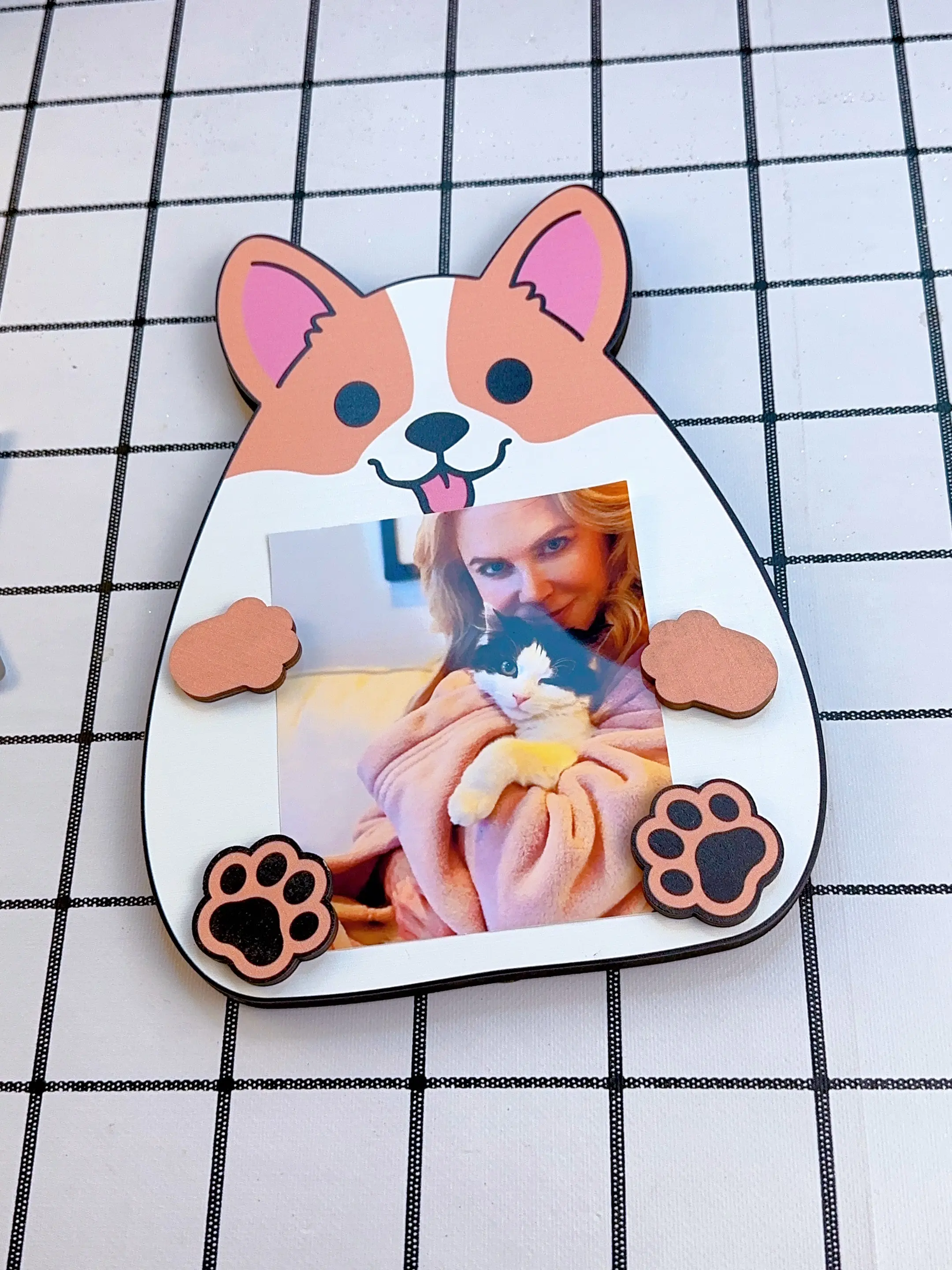 Corgi picture Photo Frames Set, Square Record Frame for Family