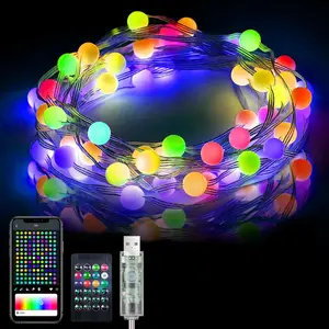 Smart RGB LED String Lights with APP Control，RGB Color-Changing Light String，16 Scenes，Timer, Music Sync, Suitable for Christmas Decorations and Holiday Party Decorations