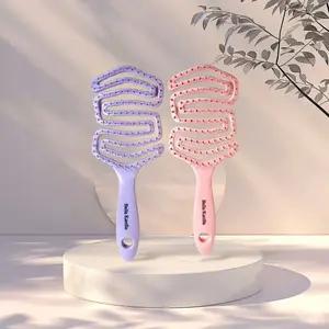Bella Kamila Hair Brush - Pink Nylon Design for Scalp Massage & Styling - Essential Tool for Hair Care and Styling