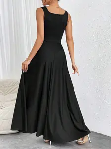 Fashion Sleeveless Super Long Dress, Perfect for Weddings and Parties, Elegant and Stylish, Chic, Ideal for Special Occasions