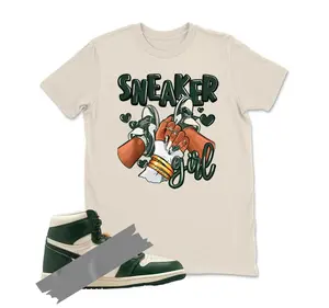 Streetwear Graphic Tee Green Colorway Sneaker Match Outfit Unisex Cotton Shirt