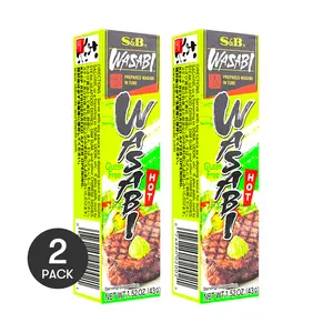 S&B Japanese Wasabi Sauce 2 Pack 1.5 oz Each for Sushi Sashimi Udon Noodle Dipping Sauce
