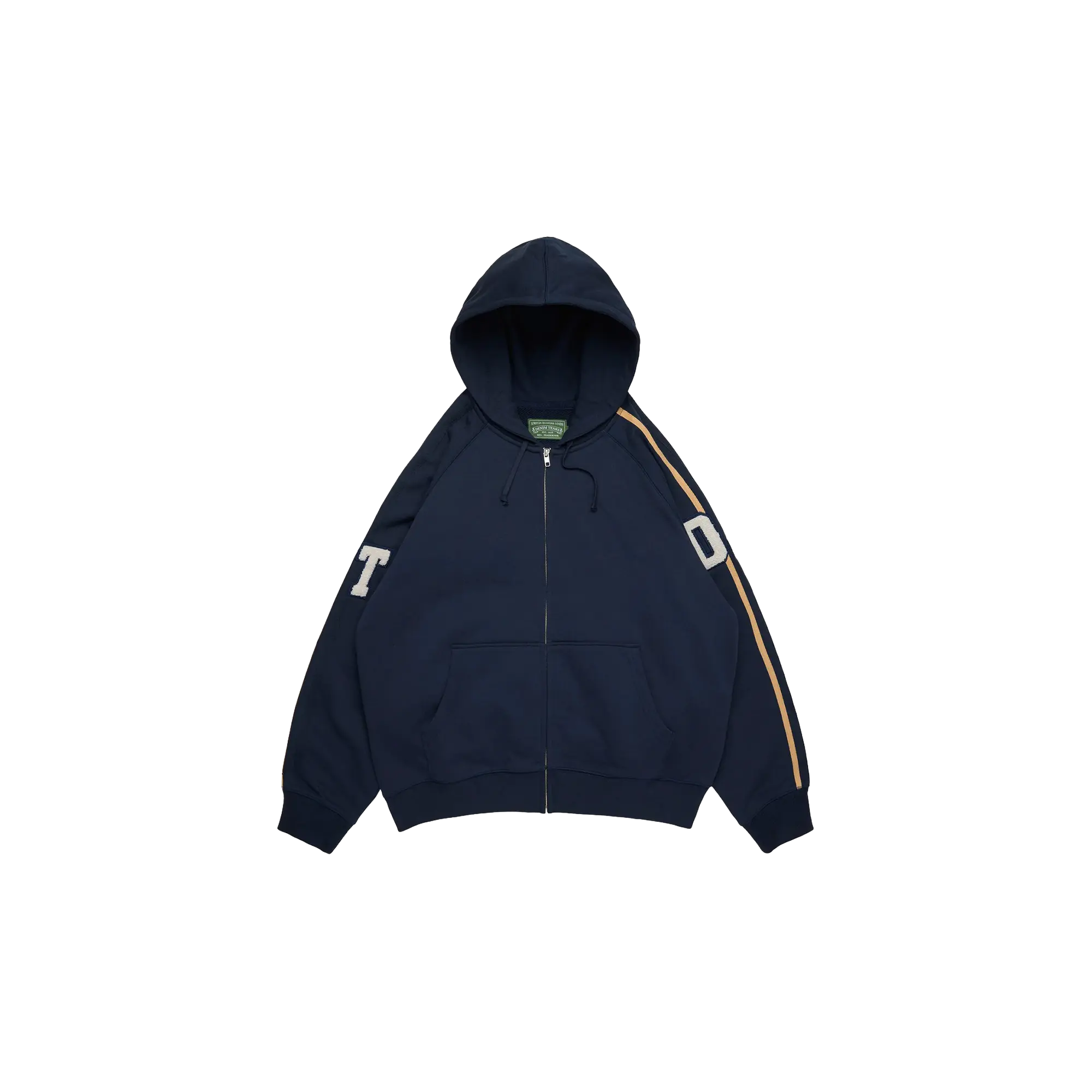 Chenille Patch Zip Hoodie "Navy" DT914