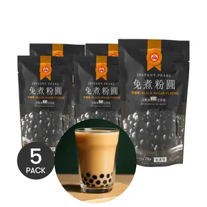 5 Packs Instant Boba Pearls - Brown Sugar Flavor, 7.4oz * 5  [The Soul of Bubble Tea][Microwave-Ready in 2 Minutes]