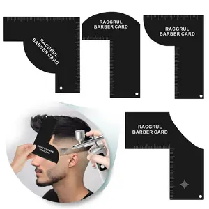 Barber Enhancement Card, T Shape Hairline Guaide Tool, with Measurement Indicator, Spray Edge Line Up & Design Enhancement Dye Card, Durable Hairline Shaping Tool for Precision Haircuts and Beards