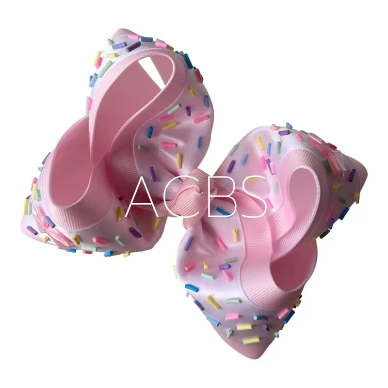ACBS Birthday Hair Clip - Handmade in USA Sprinkles Boutique Cute Bow Detail Hair Accessory, for Formal Events & Parties