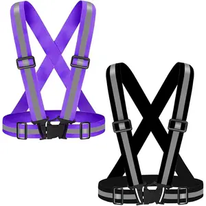 Reflective Safety Vest 2pcs - High Visibility Vest Adjustable Straps for Outdoor Jogging, Cycling,Walking,Workers