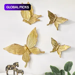 Butterfly Design Wall Decor, 4 Counts/set Creative Wall Hanging Ornament, Wall Decor for Home Living Room Bedroom Study Room, Stickers