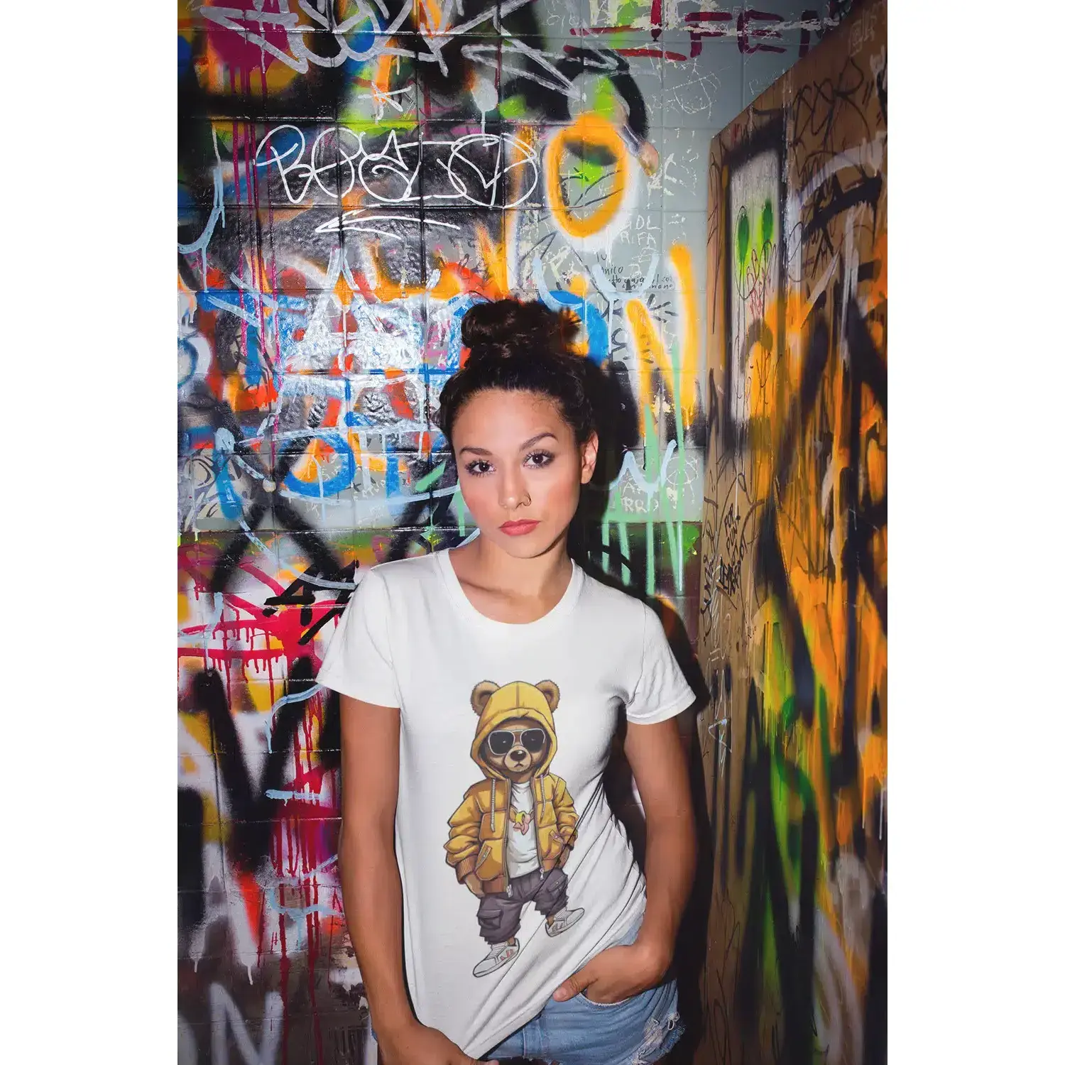 Puffer Bear Graphic Tee – Urban Streetwear Shirt