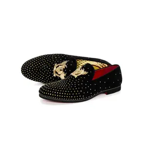 Men's Glitter Loafers Shiny Slip On Dress Shoes Luxury Sparkling Studded Loafers