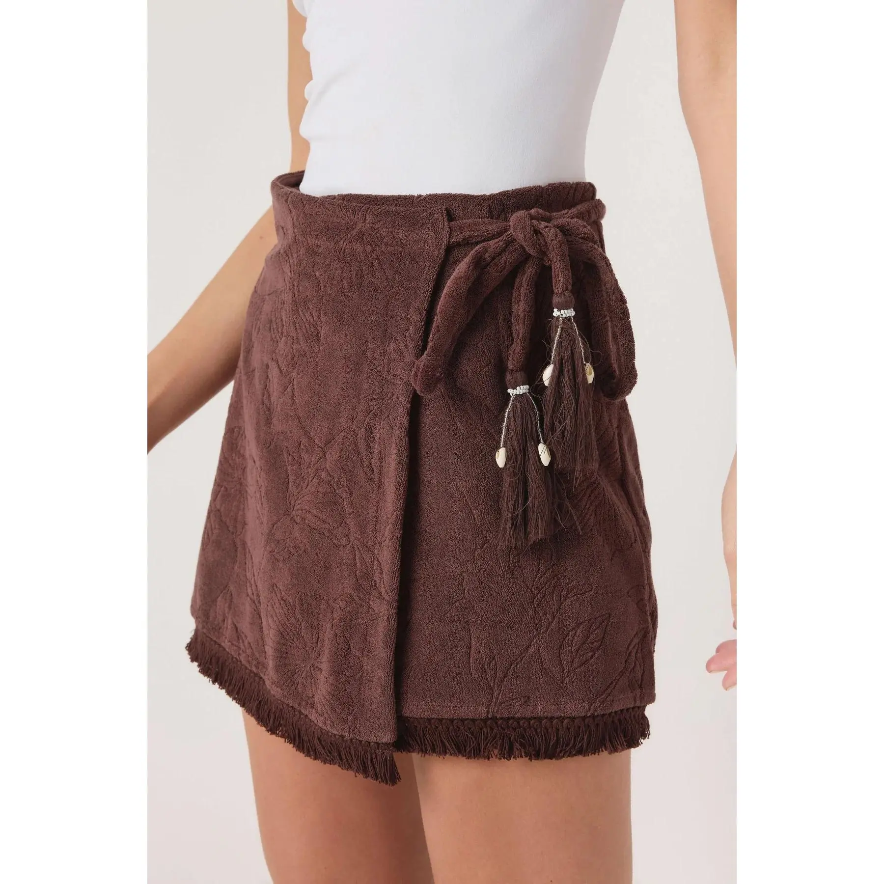 CANOPY WRAP SKIRT CHOC CHERRY