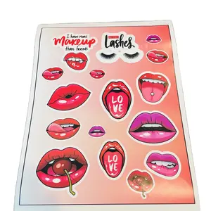 Beauty Girls Lips stickers  cute sexy vinyl decals lashes fashion sticker make up pink stickers