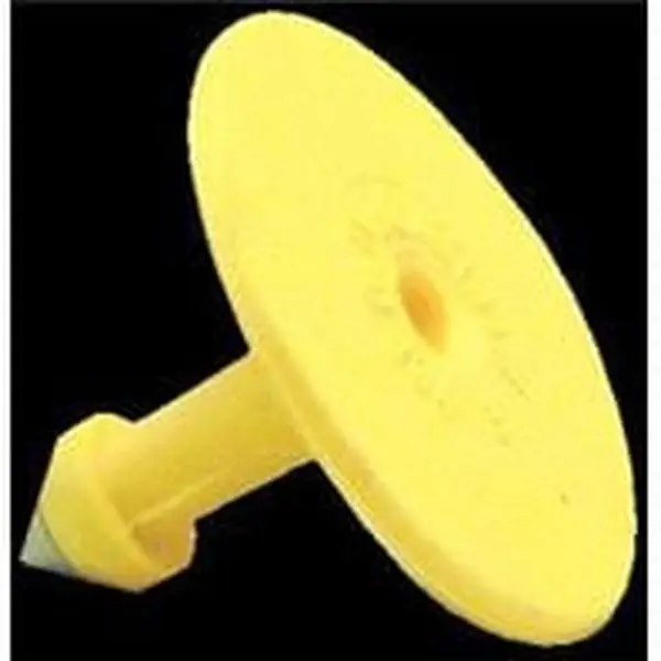 Small Male Yellow Ear Tag with Self-Piercing Tip and Superior Retention for Livestock Animal Identification, Animal Tagging, Self-Pierce
