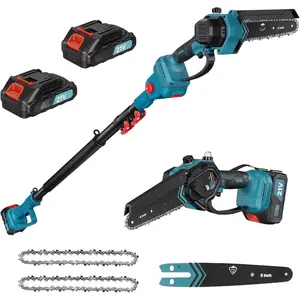 2-in-1 Cordless Pole , 6 Inch 1000W Brushless Electric Pole Saws for Tree Trimming with 2 , 16ft Max Reach, Pole  for Tree Limb Branch  Pruner