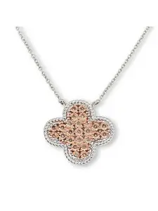 Colleen Lopez 1/8ctw Diamond Pavé Fleur Pendant Necklace