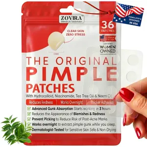 Zovira Overnight Hydrocolloid Pimple Patch for Face – Korean Acne Spot Cover with Niacinamide & Tea Tree, Thicker Adhesion, 36 Ct