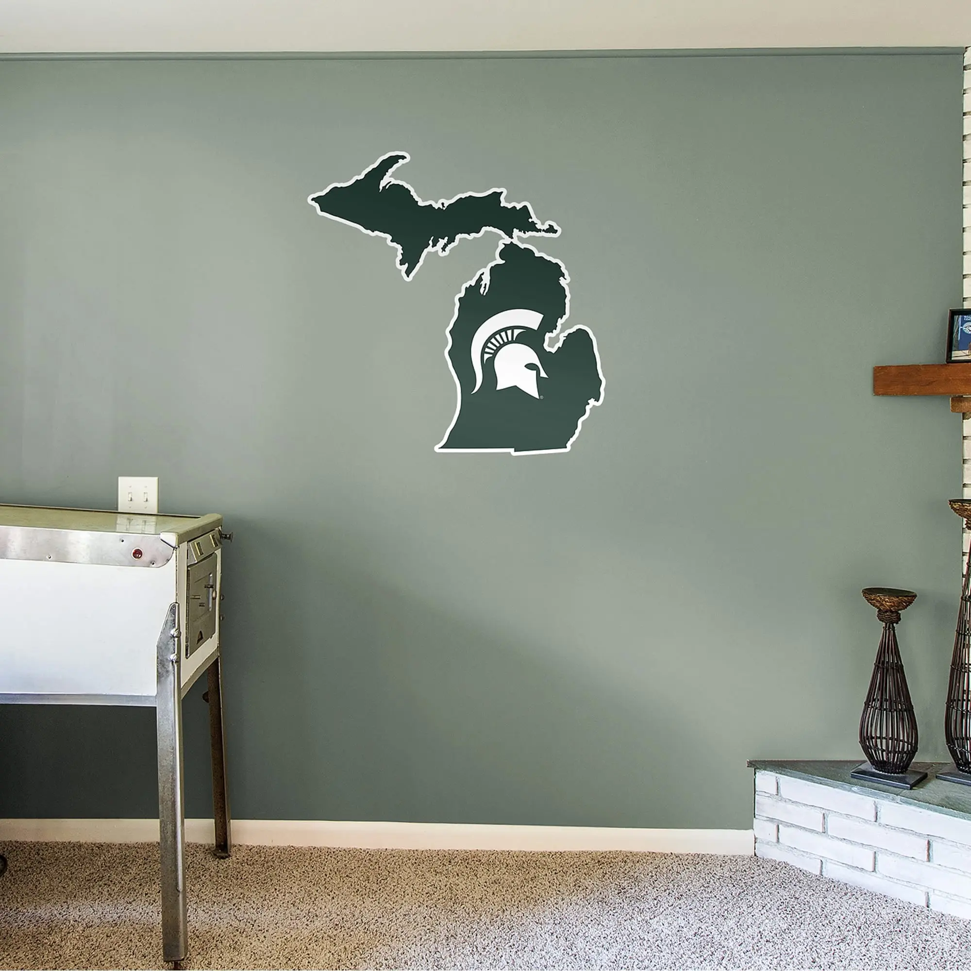 Official NCAA Michigan State Spartans RealBig Collection Reusable Vinyl Wall Stickers - Home Decor for Rooms