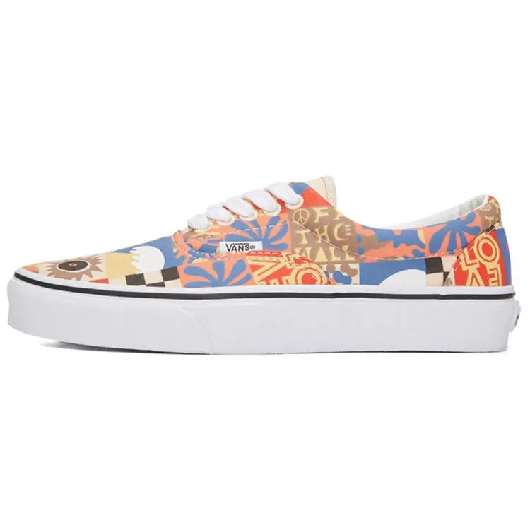 Men's & Women's Vans Era Low-Top Closed Athletic Sneakers, Sports Shoes, Trainers - Blue & Orange Flats