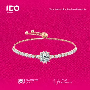 [Live Sale] B07 Platinum Coating Moissanite Aster Bracelet I DO Jewelry Women Accessories Elegant Beautiful Luxury Adjustable Beautiful and Luxurious No Fade No Rust with 1 Year Guarantee Passed Diamond Selector