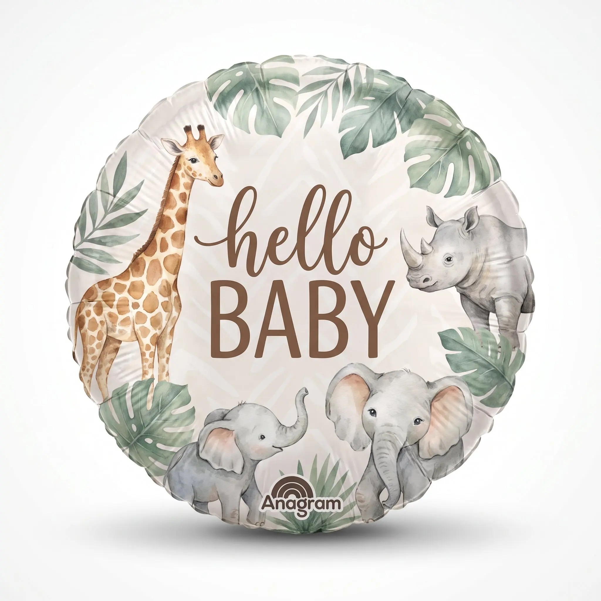 Soft Jungle Baby Shower Foil Balloon