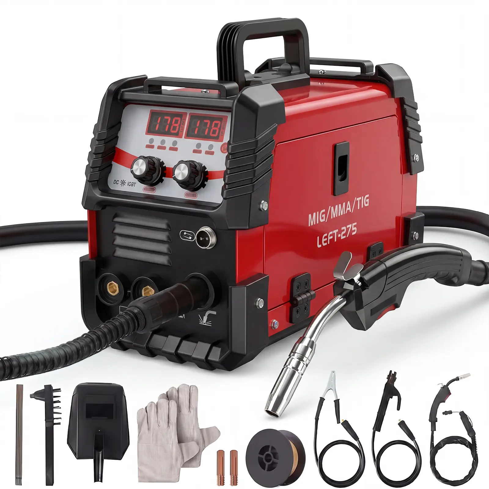 【DealsForYouDays】275A MIG Welder Machine Flux Core Gas/Gasless | 3-in-1 MIG TIG Stick Welder for Auto Repair & DIY