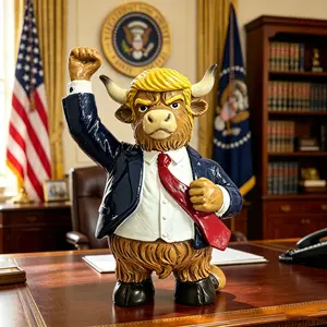 2026 America 250th Anniversary Highland Cow Figurine - Patriotic Red-White-Blue 4th of July Home Garden Decor Statue, Collectible Gift for Teachers