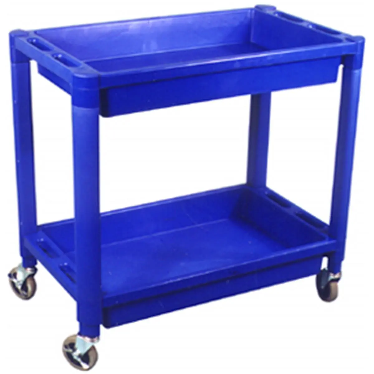 212 MAIN Heavy-Duty Plastic Utility Cart, Hand Tool Organizer with 2 Shelves, Floor Safe Design, Side Handles, and Swivel Casters, Two Shelves