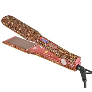 Rhinestone Decorated Hair Straightener, Professional Salon Hair Straightener, Titanium Flat Iron, Silk Press, Hair Styling Tool, Hair Straightening Iron