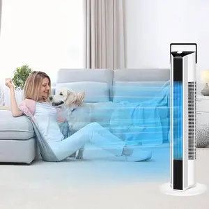 Bladeless Oscillating Tower Fan With Fan Handle 3 Speed Settings 3 Modes 60° Oscillation Portable Cooling Fan For Bedroom Home Room Personal Air Conditioner Evaporative Cooler