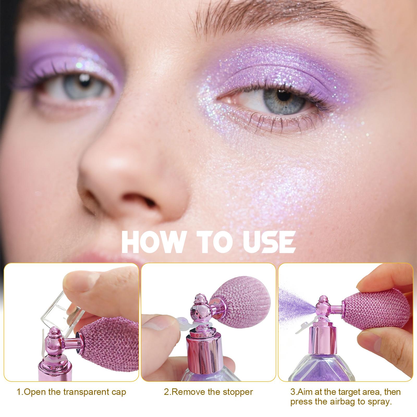 【Buy 1 Get 1 Free】Magic Shimmer Highlighter Spray, Glitter Powder For Body, Hair, Face & Lips - Long Lasting Lightweight Sparkle Makeup For Women, Halloween & Daily Wear