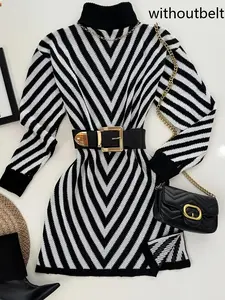 Women'S Elegant & Diagonal Stripe Turtleneck Sweater - Soft Long Sleeve Winter S