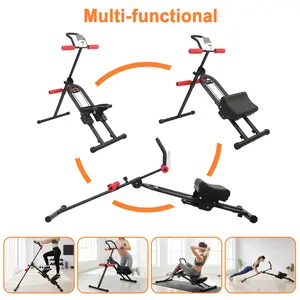 Adjustable Ab Trainer Machine Stair Stepper with LED Monitor, Foldable Abdominal Exercise Machine Core Trainer Machine Workout for Arm, Leg Buttocks Shaper, 220LBS Capacity OutdoorFun for Home Gym