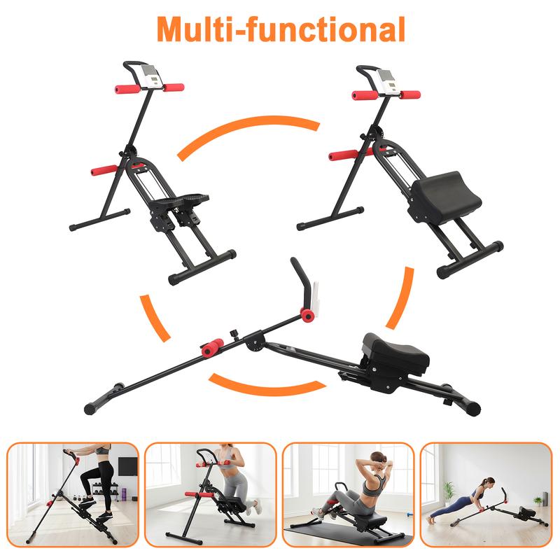 Home Gym Ab Trainer Machine Foldable Adjustable Full Body Workout with LCD Display for Versatile User Friendly Fitness Ideal for Home Use