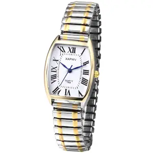 OIDEA Elastic Strap Watch for Women: Rectangular Women's Easy Reader Watch Large Face Stretch Band Wristwatch Stainless Steel Band Analog Quartz Ladies Watch