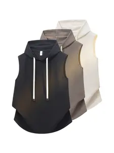 3PCS Unisex Sleeveless Hoodie Tank Tops, Loose Fit Drawstring Hooded Vest, Lightweight Summer Gym Workout Streetwear for Men Women 1PCS/2PCS