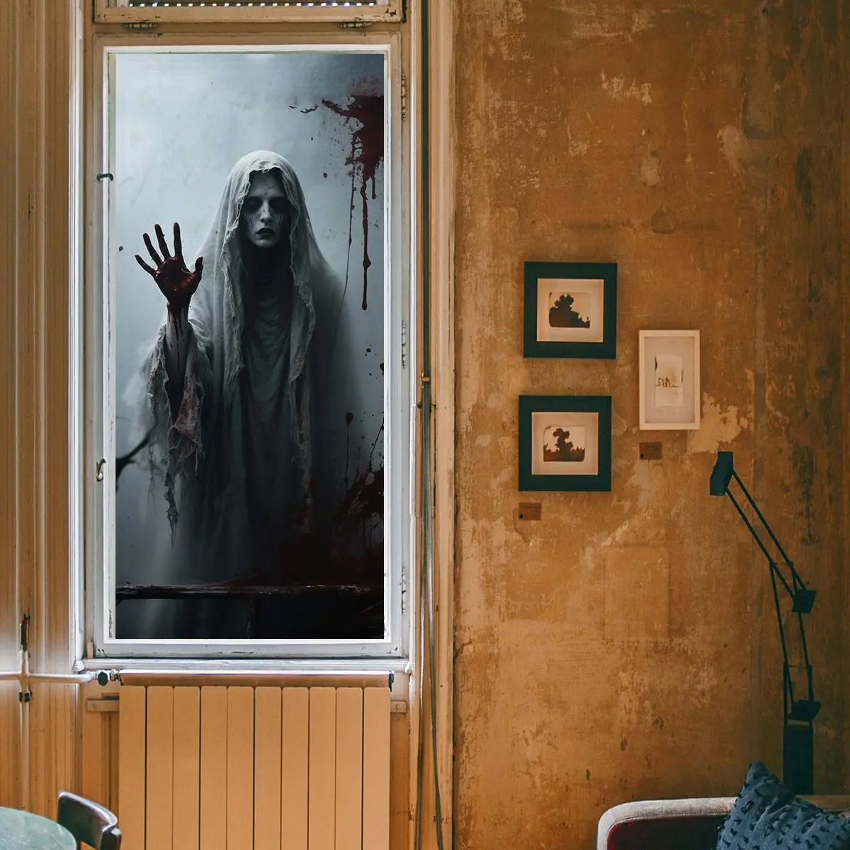 Halloween Ghost Glass Window Sticker, Creative Decoration for Bedroom Living Room, Festival Decorative Paper BDJ17501, Non Sensitive Goods