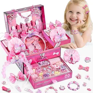 Hair Accessories for Girls,Headband Set for Girls Ages 5-12,Charm Bracelet Making Kit 8-12,Arts & Crafts Gift Toys for Girl 5 6 7 ,Christmas Birthday Gifts for Kids 8 9 10 11 12 Year Old Girl (Pink)