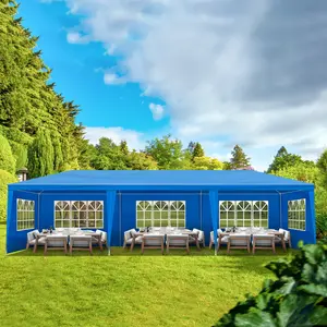 Outdoor Canopy 10 x 10/30ft, Party Tents with 0/5/7/8 Removable Sidewalls, Gazebo Shelter for Parties, Outside Waterproof Wedding Canopies