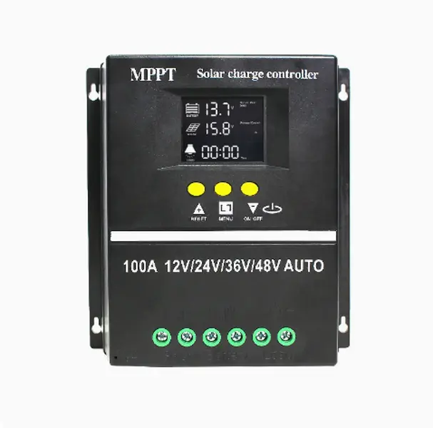 100A MPPT Solar Charge Controller with LCD Display, Auto-Mode, 12V/24V/36V/48V DC & USB Port - High-Efficiency Power Manager, Precision-Engineered for RVs, Off-Grid Home Systems - Specialty Garden Tool Hardware Accessory