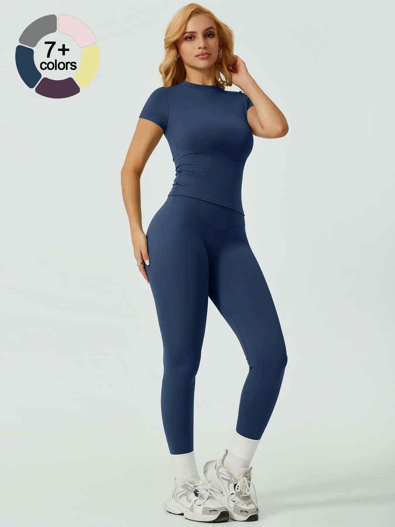 Women's Fitness Sportswear Set, Slimming High-Waisted Design, Y-Shaped Stitching, Butt Lifting & Tummy Control, Comfortable Fit, Ideal for Workout, Sports Clothing Set