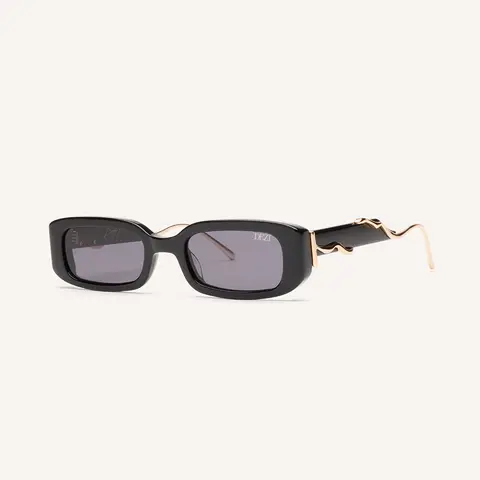 DEZI LIL' DRIPPY Sleek Rectangular Sunglasses, Stylish Melting Metal Frame with CR39 Lenses