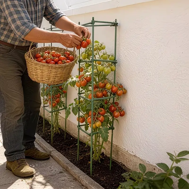 Distance 24.5 * Height 120cm-3 Sets,Tomato,Cucumber, Bean Support Frame - Garden Plant Support Grid, Easy To Assemble and Space Saving Vertical Planting Frame, Suitable for Outdoor Gardens,Climbing Plant Garden Support, Tomato Plant Support, Plant Support